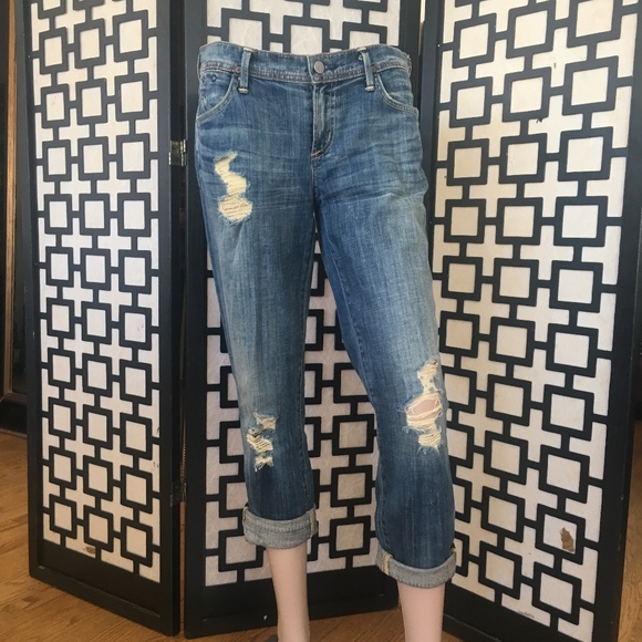 Citizens Of Humanity Denim - Citizens of Humanity Crop Ripped Jeans